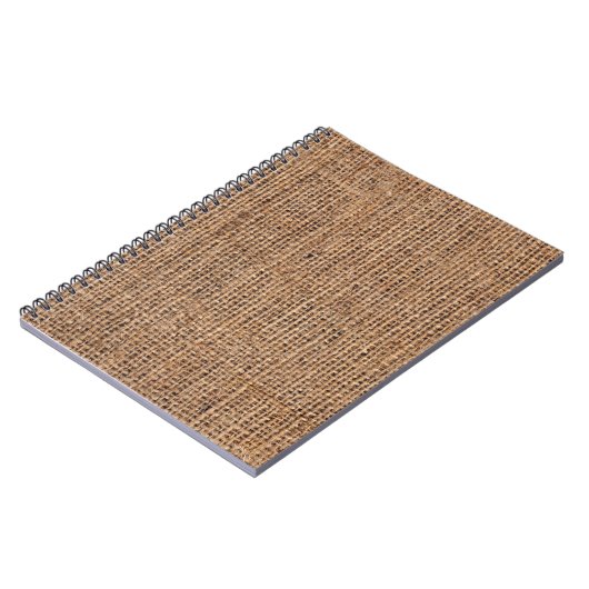 Natural Brown Burlap Canvas Coarse Grunge Backgrou Notitieboek (Linkerzijde)