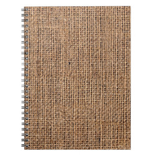 Natural Brown Burlap Canvas Coarse Grunge Backgrou Notitieboek