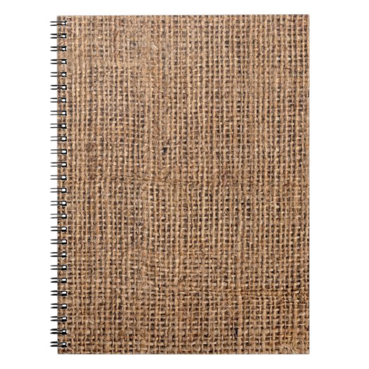 Natural Brown Burlap Canvas Coarse Grunge Backgrou Notitieboek (Voorkant)