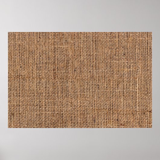 Natural Brown Burlap Canvas Coarse Grunge Backgrou Poster (Voorkant)