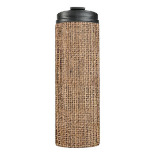 Natural Brown Burlap Canvas Coarse Grunge Backgrou Thermosbeker