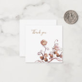 Natural Brown Gold roos Hartelijk dank! Notitiekaartje (Voorkant / Achterkant in situ)
