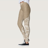 Natural Burlap en White Lace Legging (Links)