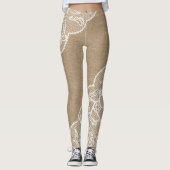 Natural Burlap en White Lace Legging (Voorkant)