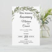 Natural Classic Greenery Wedding Anniversary  Kaart (Staand voorkant)