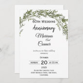 Natural Classic Greenery Wedding Anniversary  Kaart (Voorkant / Achterkant)