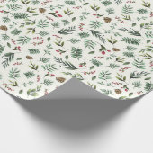 Natural Cream Natuur Kerst Cadeaupapier (Hoek)