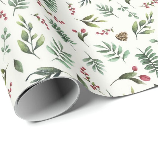 Natural Cream Natuur Kerst Cadeaupapier (Rol Hoek)