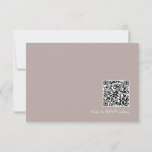 Natural Cream Scan QR Code Maaltijdkeuze Trouwen RSVP Kaartje (Achterkant)