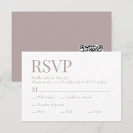 Natural Cream Scan QR Code Maaltijdkeuze Trouwen RSVP Kaartje