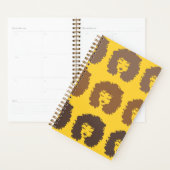 Natural Curly Hair Yellow Brown Spiral Bound Planner (Display)