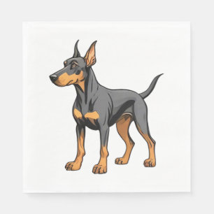 Natural Ear Doberman Art Print Klassiek T-shirt Servet