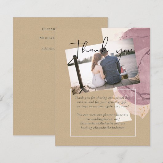 Natural Earth Rustic Woodland Fall Leaves Wedding (Voorkant / Achterkant)