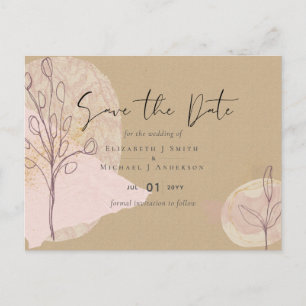 Natural Earth Rustic Woodland Fall Leaves Wedding Briefkaart