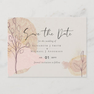 Natural Earth Sage Dusty Roos Blush Save the Date Briefkaart
