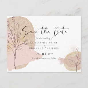 Natural Earthen Tones Abstract Wedding Briefkaart