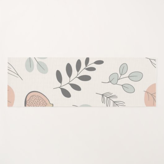 Natural Ease – Fine-Line Leaf Art Towel Yogamat (Voorkant (horizontaal))