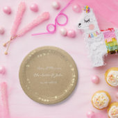 Natural Eco Kraft Foxier Gold Wreatart Papieren Bordje (Feest)