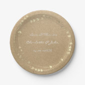 Natural Eco Kraft Foxier Gold Wreatart Papieren Bordje (Voorkant)