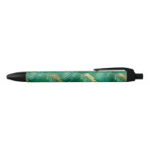 Natural Emerald Green Palm Leaf Bright Golden Zwarte Inkt Pen (Bovenkant)