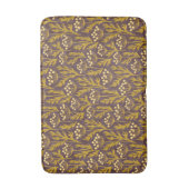 Natural Floral Pattern: Golden Accents Dark Canva Badmat (Voorkant Verticaal)