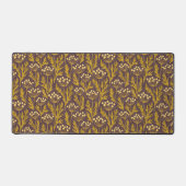 Natural Floral Pattern: Golden Accents  Dark Canva Bureaumat (Voorkant)