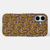Natural Floral Pattern: Golden Accents Dark Canva Case-Mate iPhone Case (Achterkant (horizontaal))