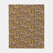 Natural Floral Pattern: Golden Accents  Dark Canva Fleece Deken (Voorkant)