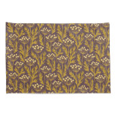 Natural Floral Pattern: Golden Accents Dark Canva Kussensloop (Achterkant-Rechts)