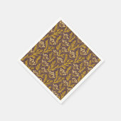Natural Floral Pattern: Golden Accents Dark Canva Servet (Hoek)