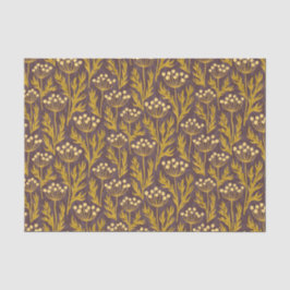 Natural Floral Pattern: Golden Accents  Dark Canva Tissuepapier