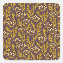 Natural Floral Pattern: Golden Accents  Dark Canva