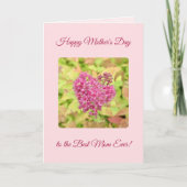 Natural Flower Heart - Happy Moederdag pink. Feestdagen Kaart (Voorkant)