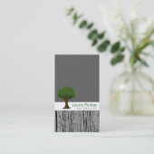 Natural Forest Black Tree Logo Care Landscape Lawn Visitekaartje (Staand voorkant)