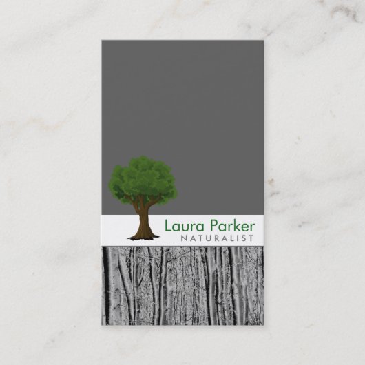 Natural Forest Black Tree Logo Care Landscape Lawn Visitekaartje (Voorkant)