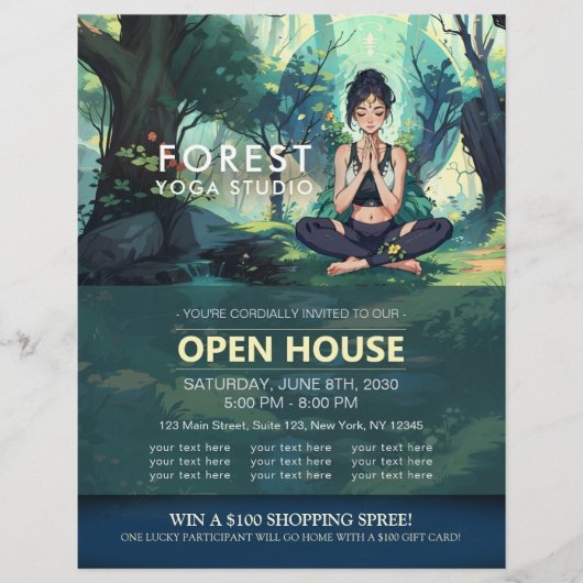 Natural Forest Yoga Fitness Instructor Flyer (Voorkant)