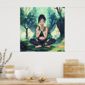 Natural Forest Yoga Fitness Instructor Poster (Keuken)