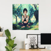 Natural Forest Yoga Fitness Instructor Poster (Thuiskantoor)