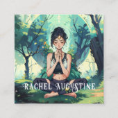 Natural Forest Yoga Fitness Instructor Vierkante Visitekaartje (Voorkant)