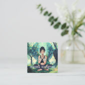 Natural Forest Yoga Fitness Instructor Vierkante Visitekaartje (Staand voorkant)