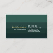 Natural Forest Yoga Fitness Instructor Visitekaartje (Achterkant)