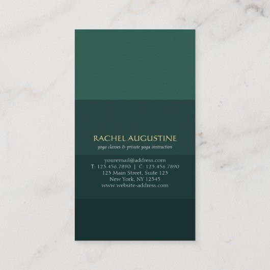 Natural Forest Yoga Fitness Instructor Visitekaartje (Achterkant)