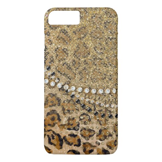 Natural Gold Leopard Animal Print Glitter look Case-Mate iPhone Case (Achterkant)