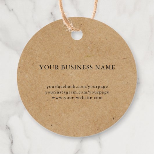 Natural Gourmet Dog Rustic Treat Bedankjes Labels (Achterkant)