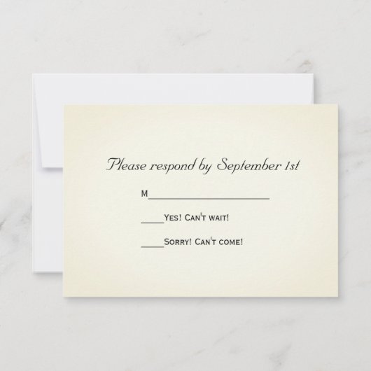 Natural Grape Leaves Vineyard Wedding RSVP Kaart (Achterkant)