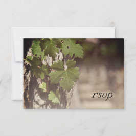 Natural Grape Leaves Vineyard Wedding RSVP Kaart