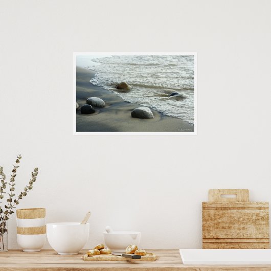 Natural Great Lakes Beach Rocks Poster Print (Keuken)