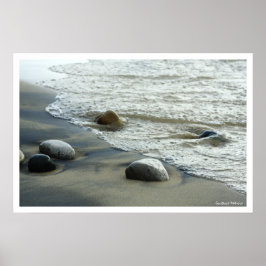 Natural Great Lakes Beach Rocks Poster Print