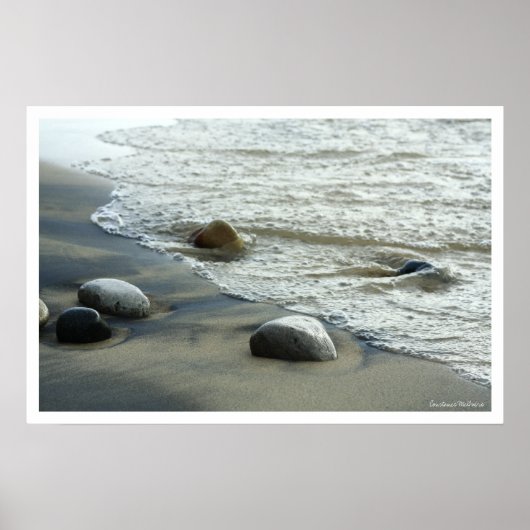 Natural Great Lakes Beach Rocks Poster Print (Voorkant)