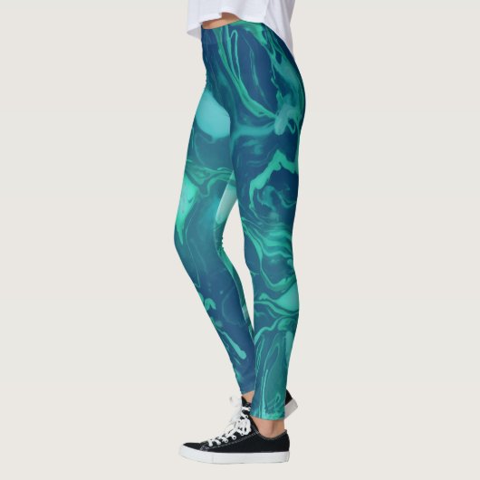 Natural Green Emerald Marble Leggings (Links)
